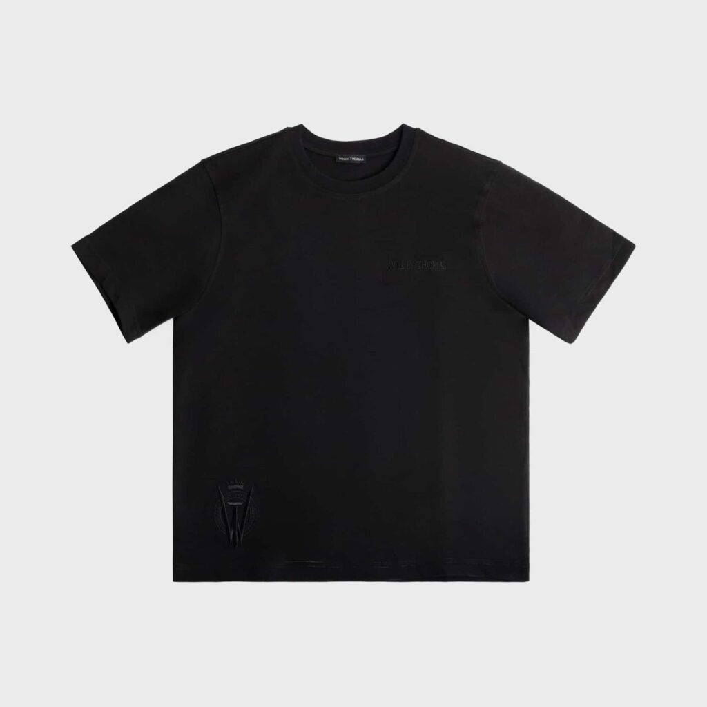 T-SHIRT NOIR WILLY THOMAS BRODÉ EN NOIR